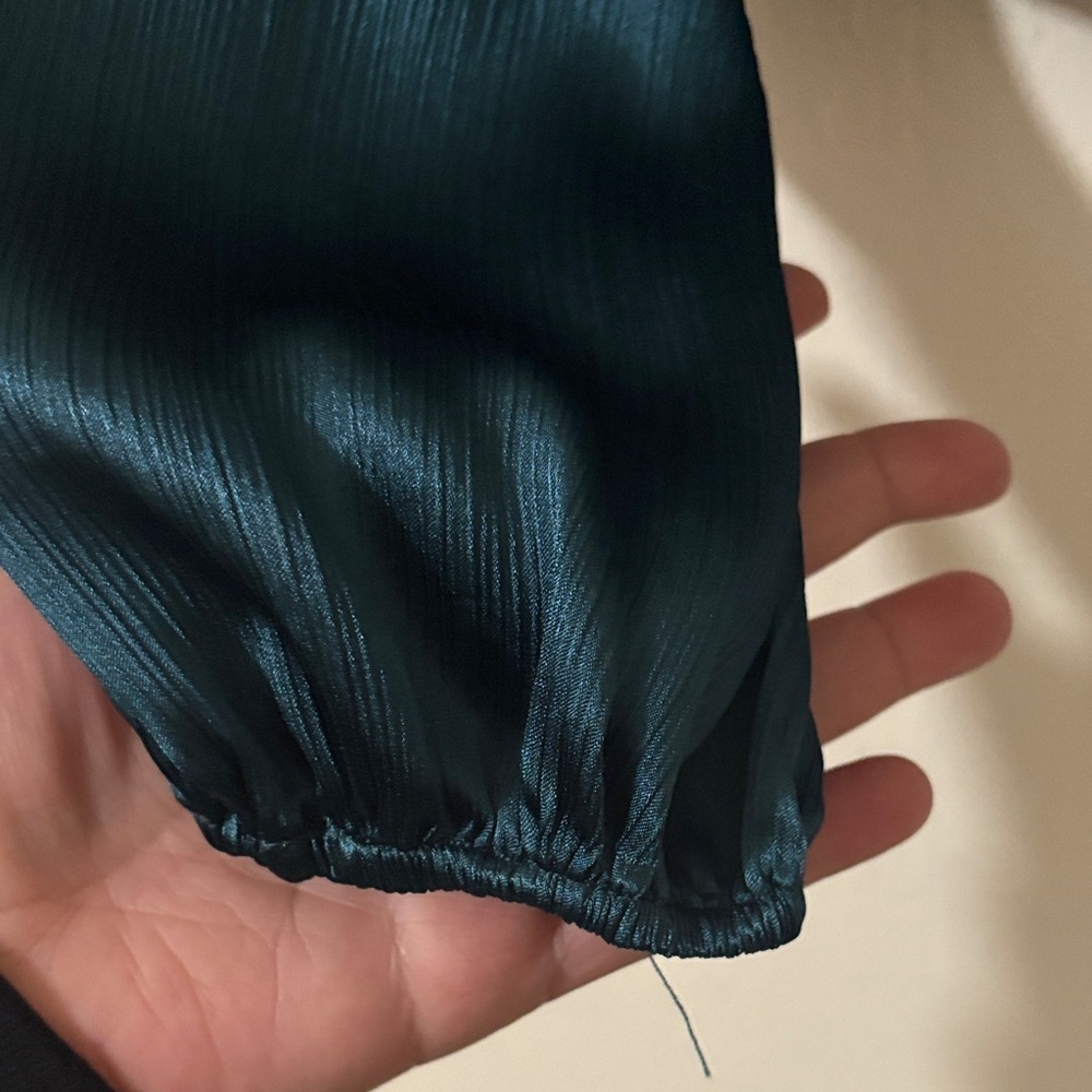 All in Favor Teal Off-Shoulder Blouse - Picture 6 of 8